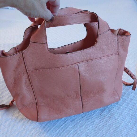 Vince Camuto Cory Hobo Leather Purse Handbag Southwest Style Peach/Coral/Mango - Picture 3 of 11